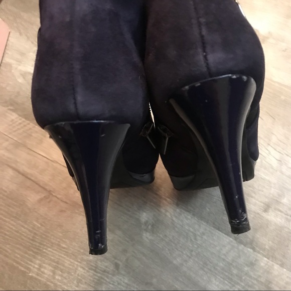 Navy Suede Booties | Bandolino - Picture 8 of 9